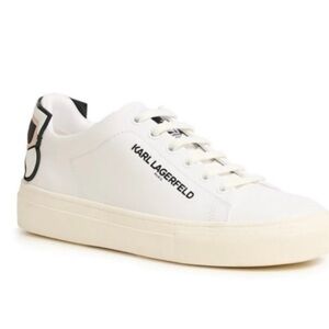 Karl Lagerfeld Women's White Sneakers with Black Detail